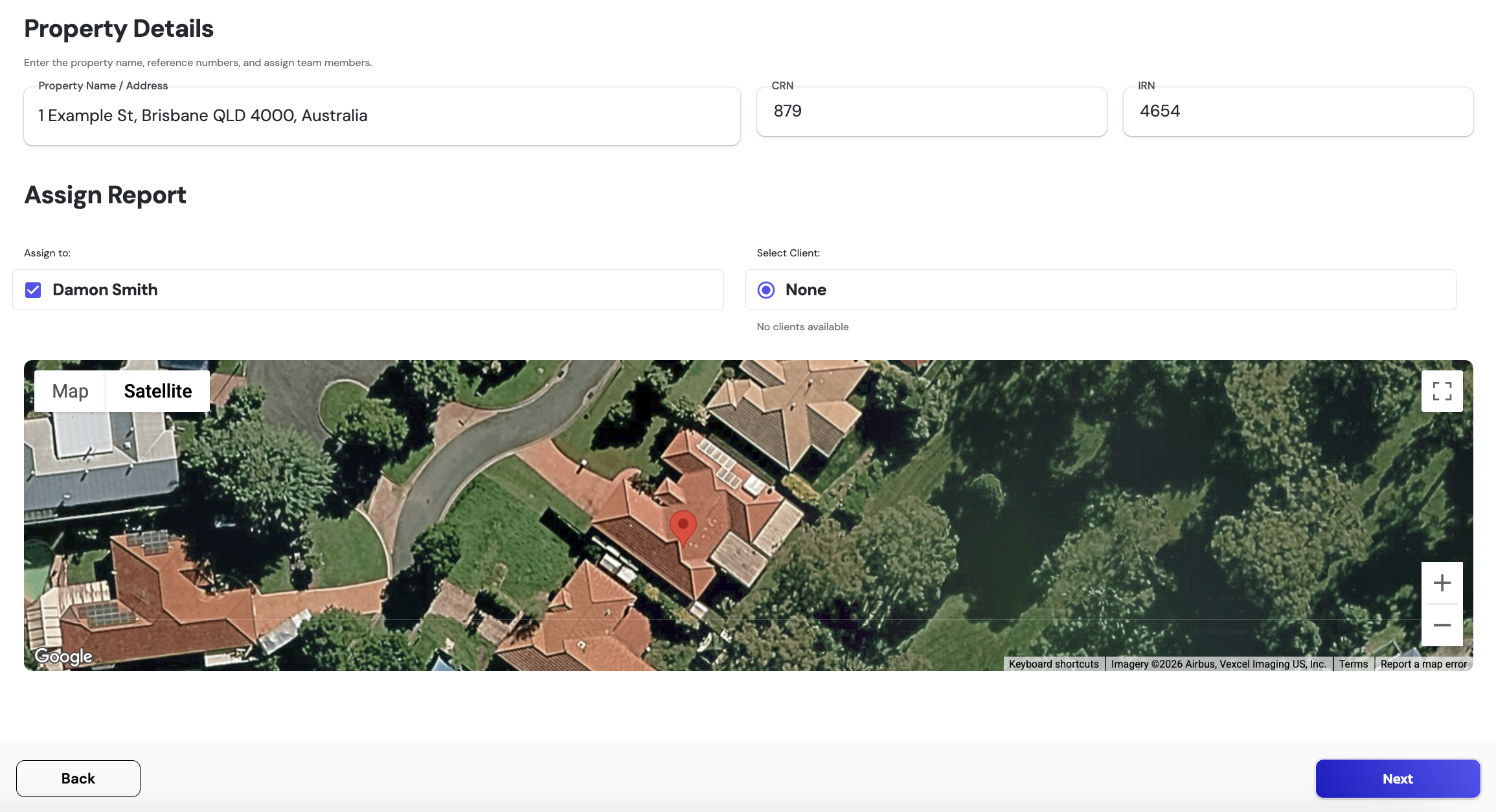 ARIS Detect Property Details setup screen