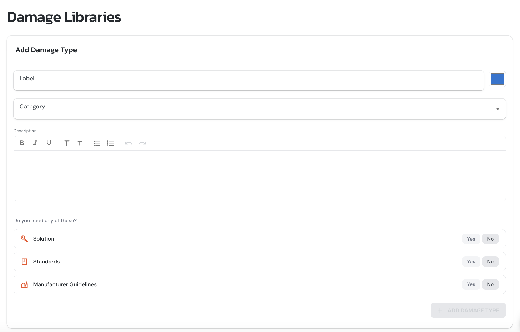 Documentation Library modal