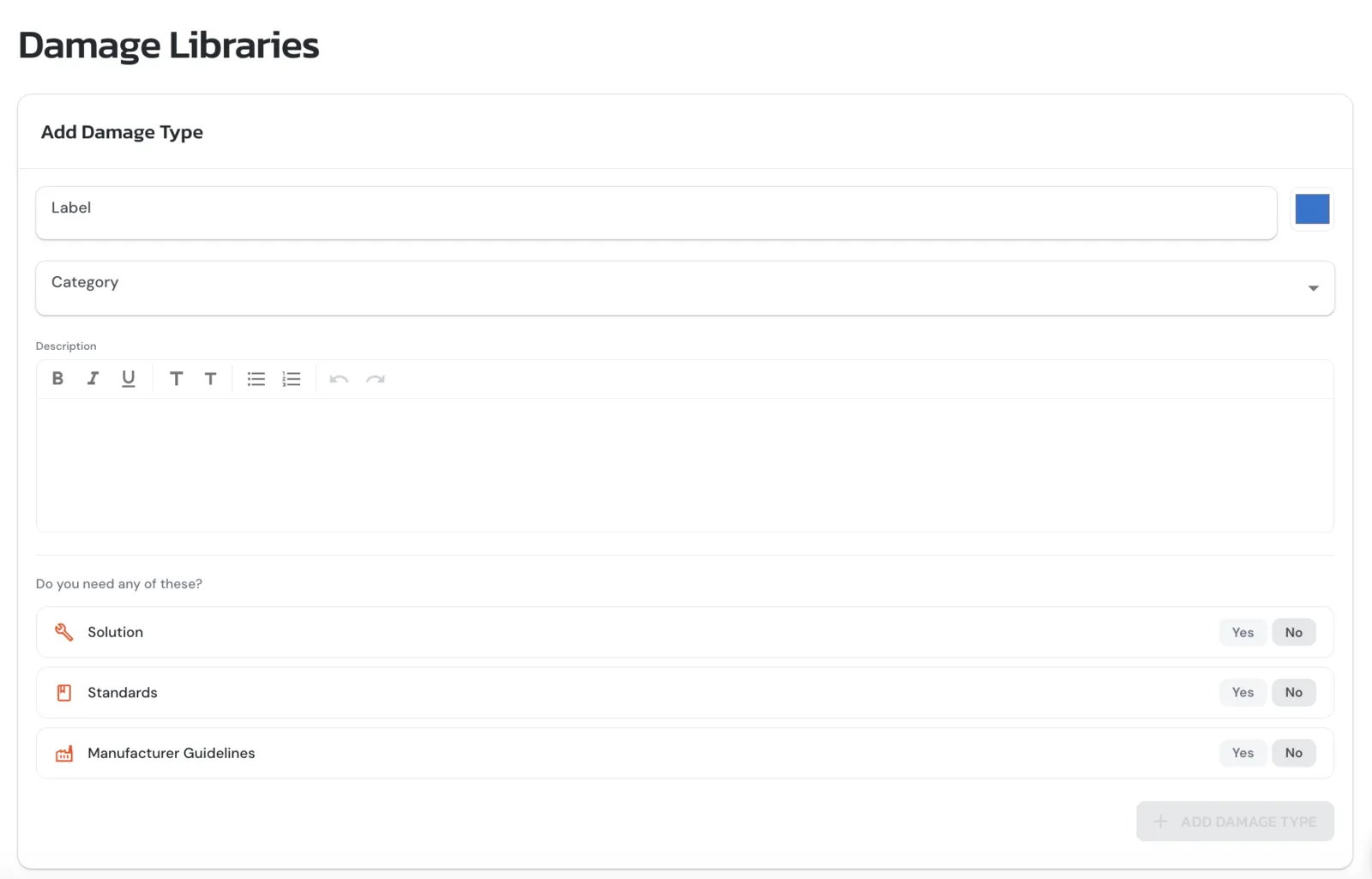 Documentation Library modal