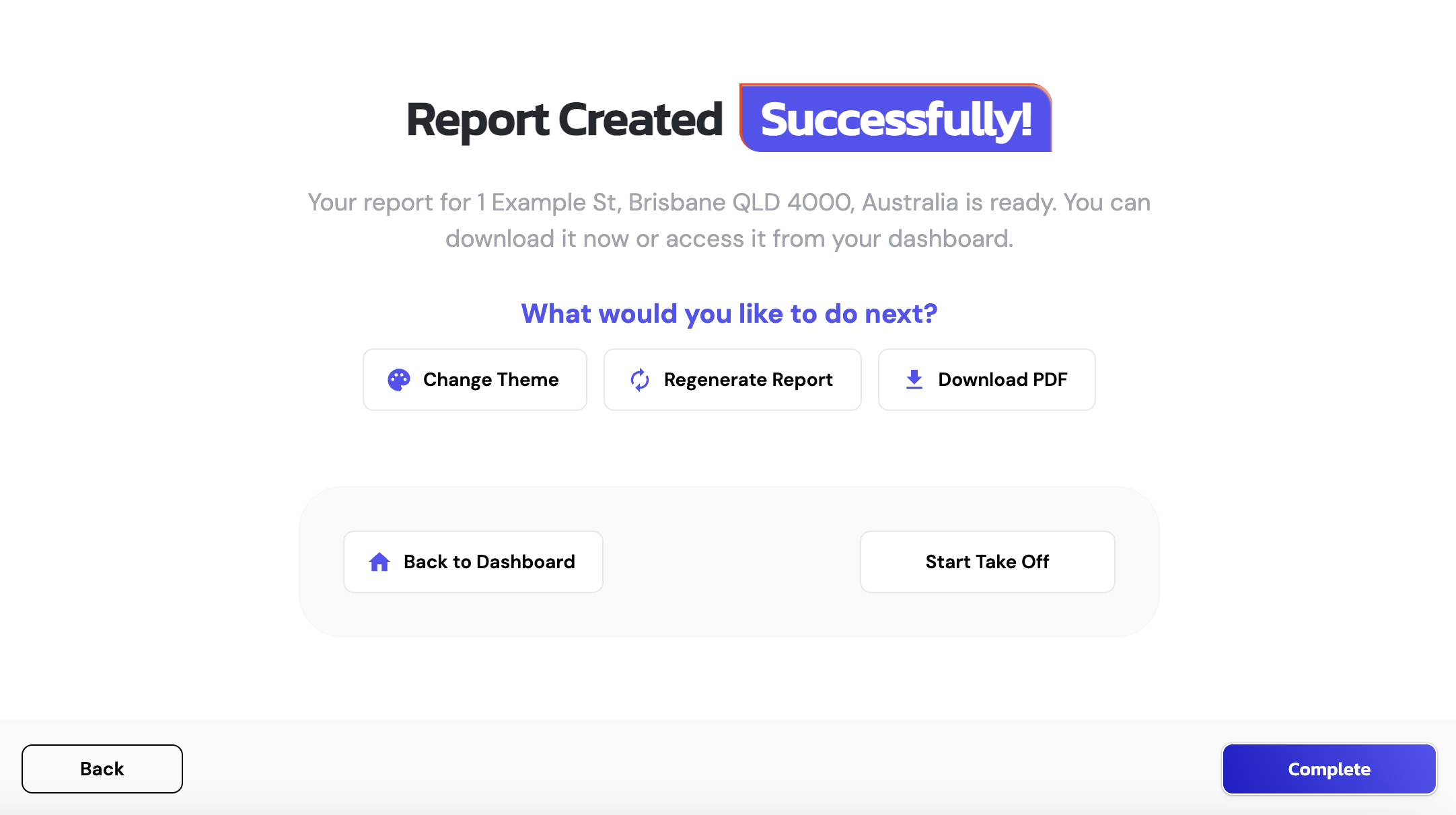 Generate Report button