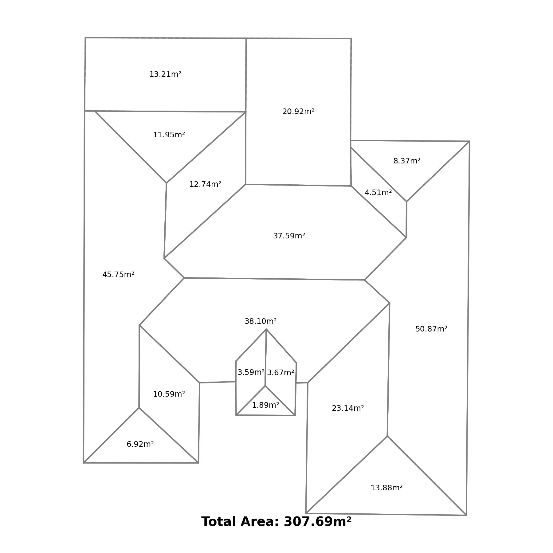 Take Off diagram, total roof area measurement report